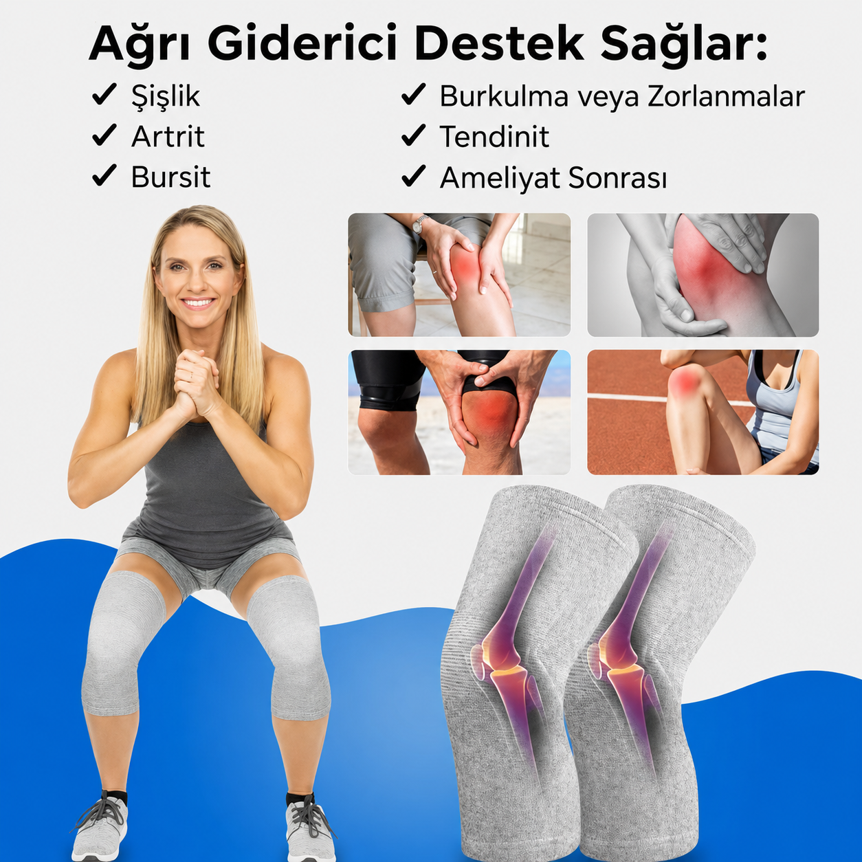 Bambu Diz Kompresyon Kolluğu – 2’li Paket